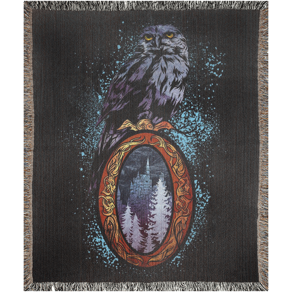Ancient Winter - Owl Woven Blanket