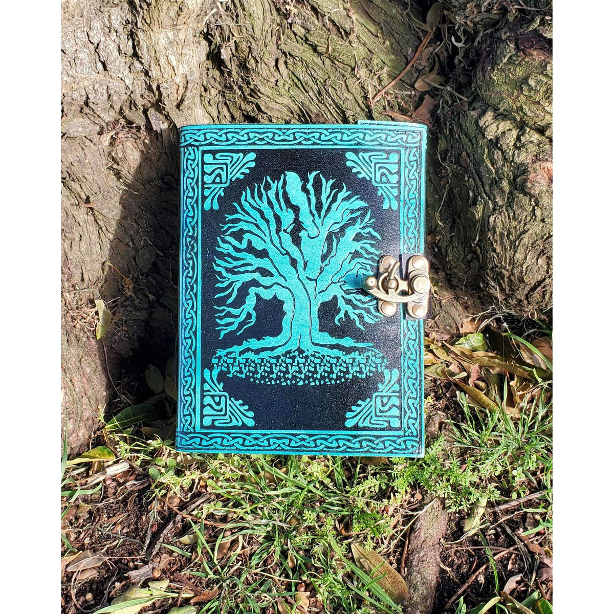 Teal Yggdrasil Handpainted Journal